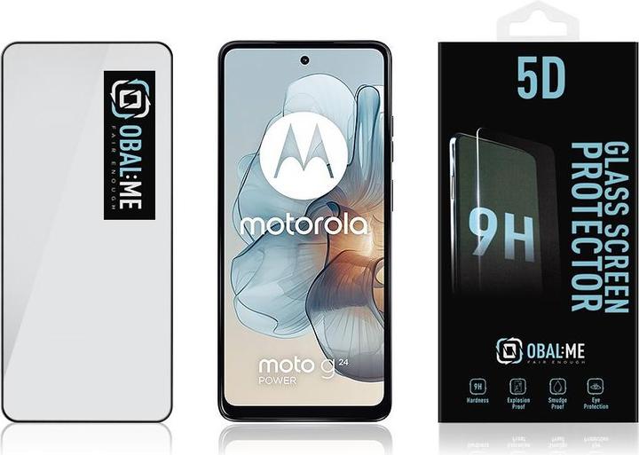 Actual product image - OBAL:ME 5D Glass Screen Protector for Motorola G04/G24 Power Black (1 pcs., Motorola Moto G04, Motorola Moto G24 Power)