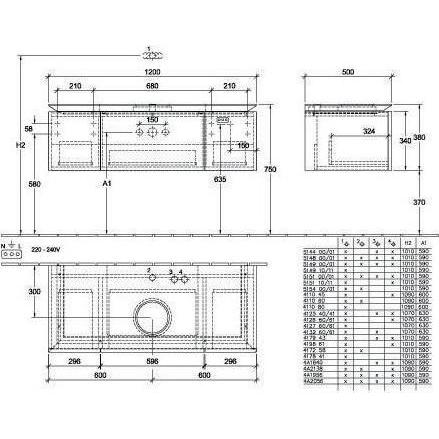 Thumbnail - Villeroy & Boch, Waschbeckenunterschrank, V&B Waschtischunterschrank LEGATO 1200x380x500mm Glossy White (120 x 50 x 38 c...
