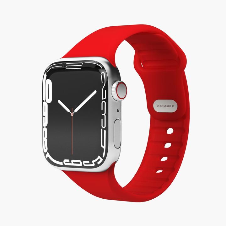 Actual product image Vonmählen Classic 2 silicone wristband for Apple Watch 42 44 45 49 mm red (49 mm, 100% silicone)