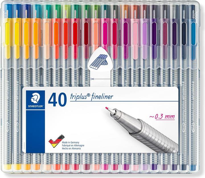 Produktbild Staedtler 334 SB40 Fineliner Extrafein Mehrfarbig 40 Stück(e) (40 Farben, 40 x)
