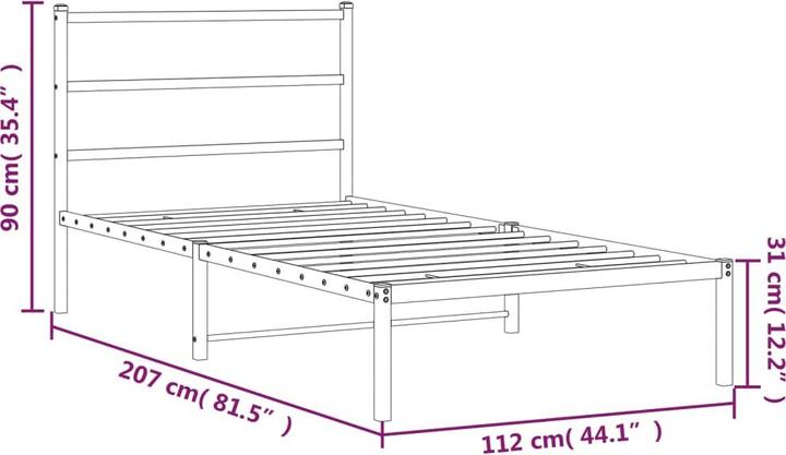 Image du produit vidaXL Bettgestell (107 x 203 cm)