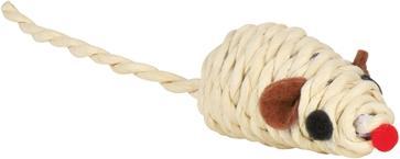 Trixie Souris de jeu en raphia avec hochet (Souris de jeu chat)