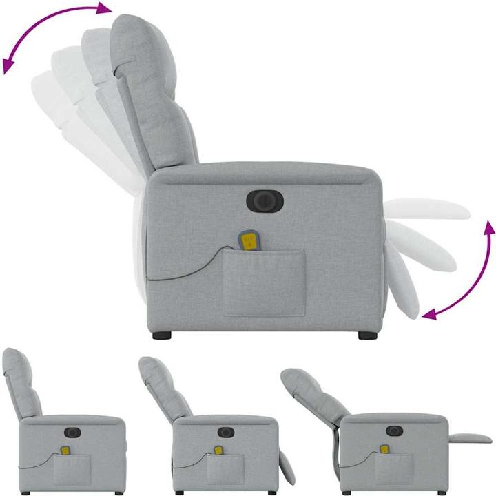 Image du produit vidaXL Fauteuil de massage électrique Tissu gris clair