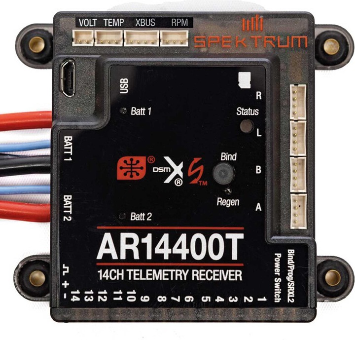 Actual product image Spektrum AR14400T 14 Channel PowerSafe Telemetry Receiver