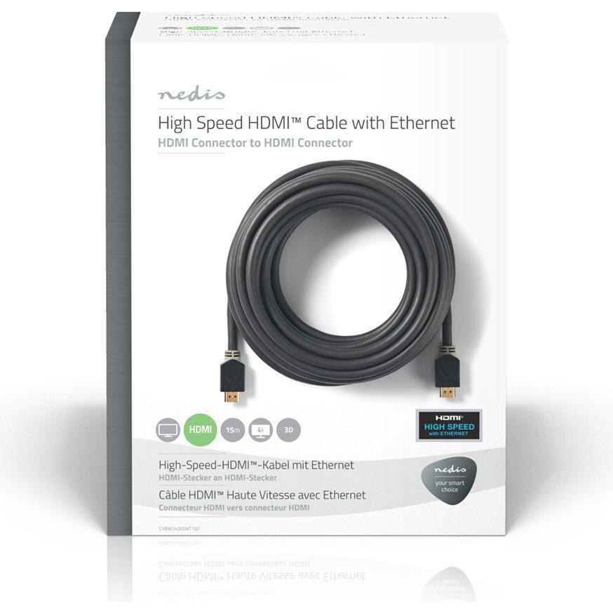 Thumbnail - Nedis CVBW34000AT150. Kabellänge: 15 m, Anschluss 1: HDMI Typ A (Standard), Steckverbinder 1 Geschlecht: M (15 m, HDMI),...