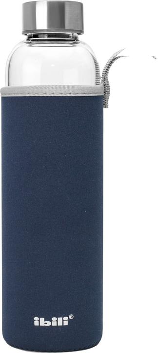 Ibili Trinkflasche mit dunkelblauen Hülle 550 ml Praktische und stylische Flasche mit Neoprenhülle