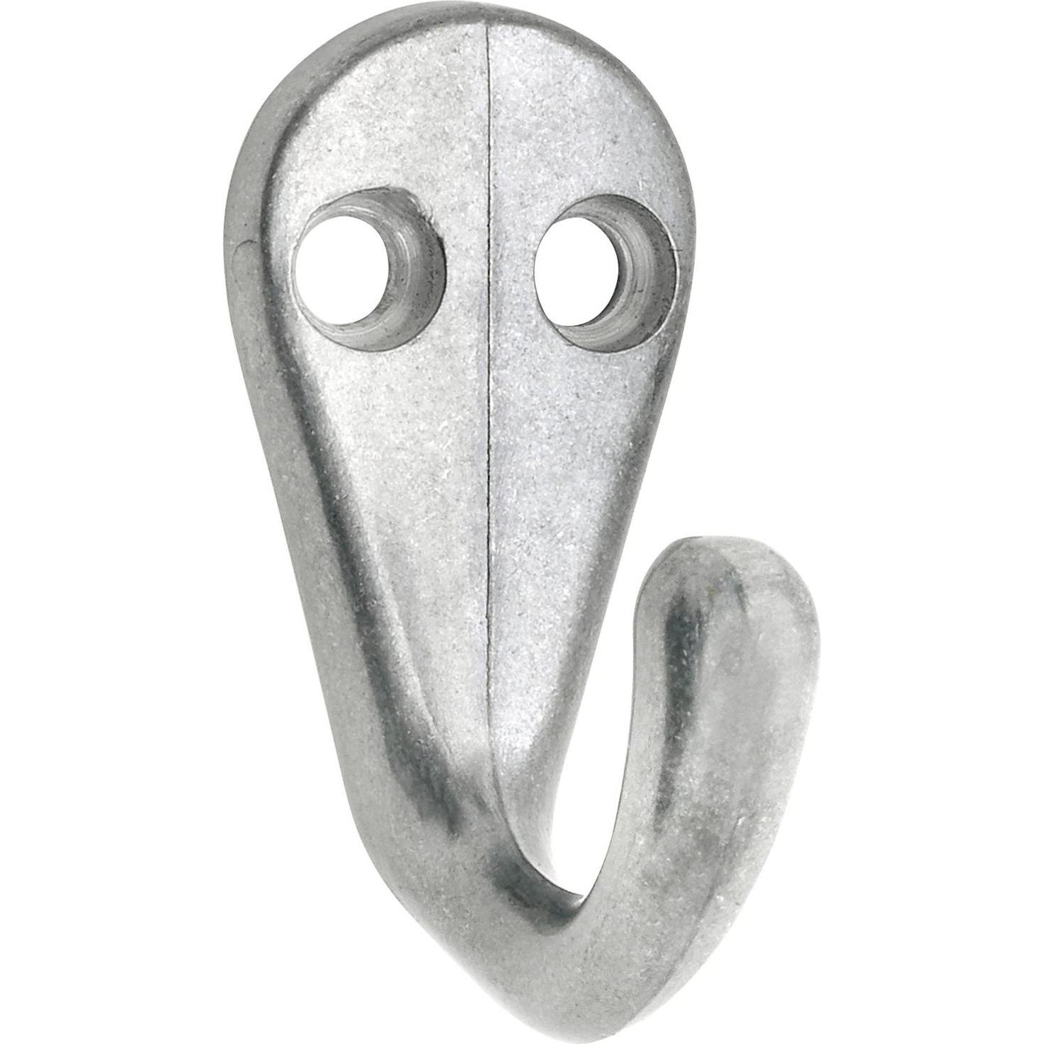 Siro, Garderobe + Kleiderhaken, Einfachhaken Bata Breite 20 mm, Höhe 41 mm, Aluminium poliert