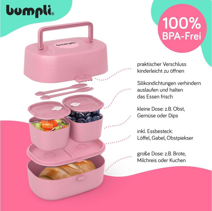 Produktbild Bumpli Lunchbox mit Sticker Set Rosa