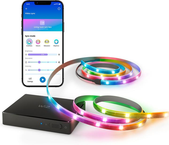 Actual product image WiZ HDMI Sync Box + Lightstrip 55 bis 65 Zoll (Multicoloured, 290 cm, Indoor)