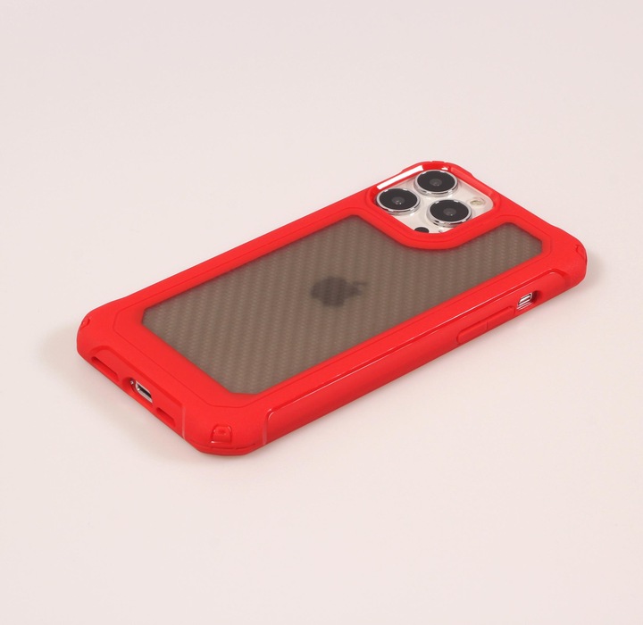 Actual product image PhoneLook Coque Cover Military Élite avec dos en carbone semi-transparent (Apple iPhone 14 Pro Max)