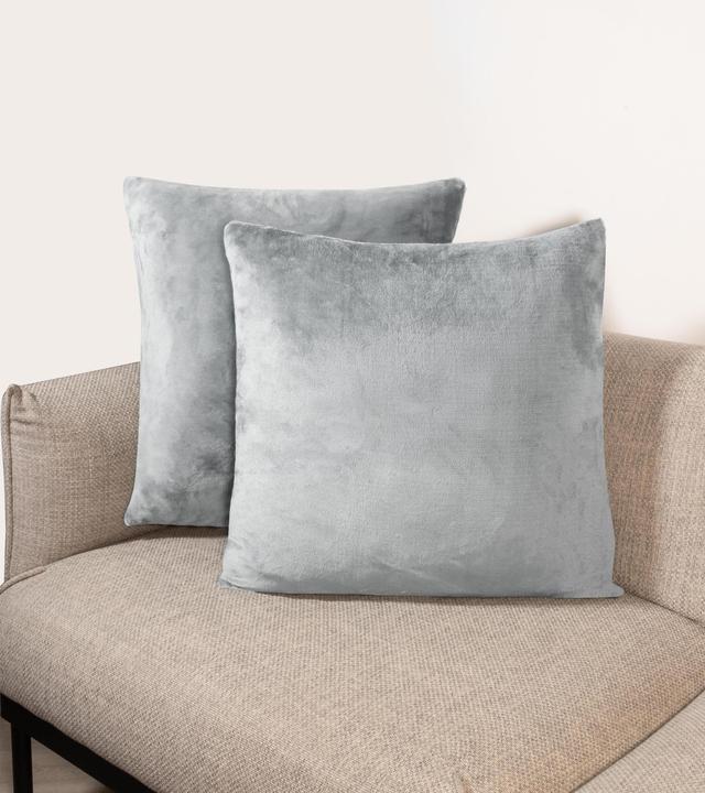 Produktbild Aspero 2 Kissenbezüge „Vora“ Hellgrau (60 x 60 cm)