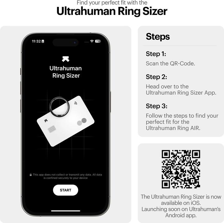 Image du produit Ultrahuman Bague Air- Size-06- Matt Grey (6, Gris Mat)