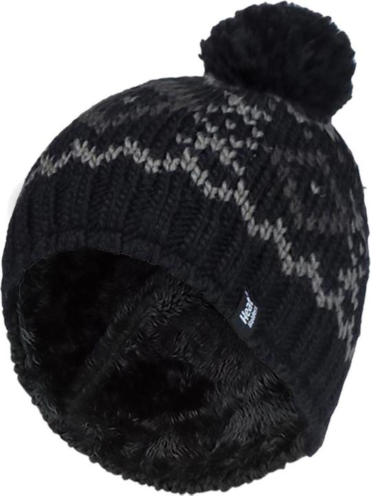 Produktbild Heat Holders Beanie Mütze mit Bommel, Winter Warm Fleece Gefütterte Mütze