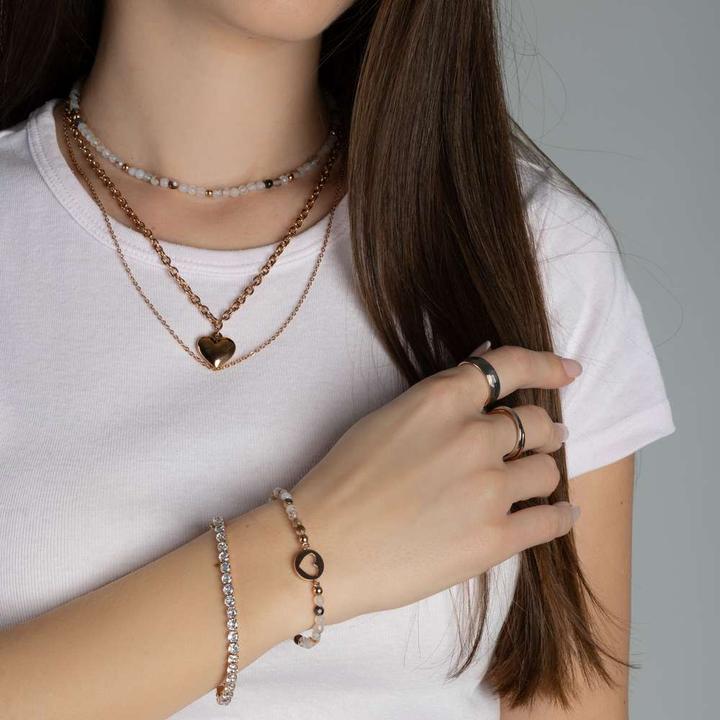 Produktbild Bijouteria Armband (19 cm, Achat, Edelstahl, PVD Beschichtung (goldfarbig))