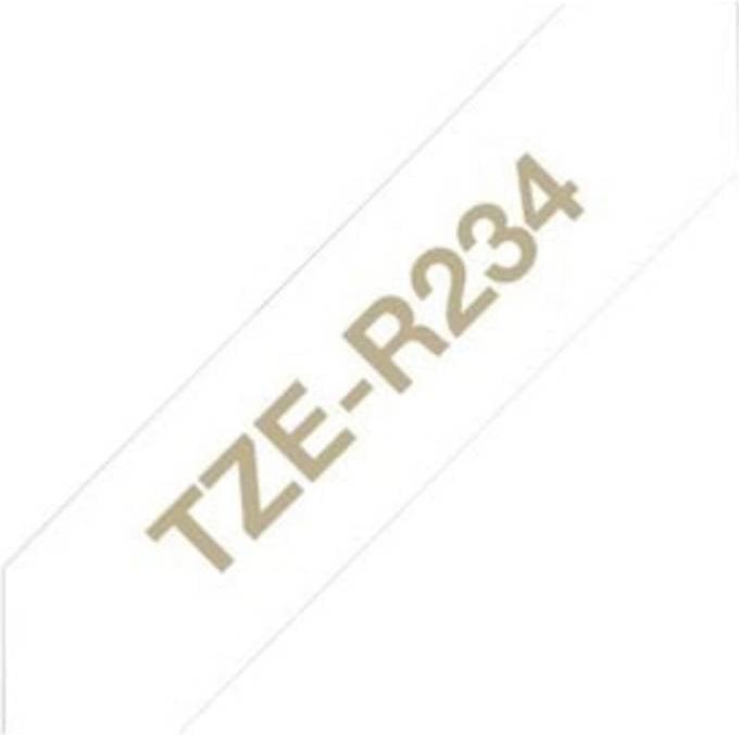 Actual product image Brother TZe-R234 (1.20 cm, White, Gold)