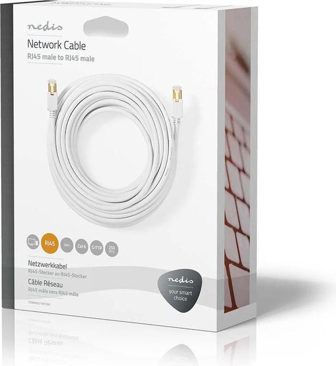 Produktbild Nedis Cat 6 Kabel- RJ45 8P8C Stecker-- S/FTP- 20.0 m- rund- (S/FTP, CAT6, 20 m)