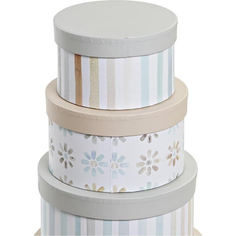 DKD Home Decor, Box portaoggetti, Set of Stackable Organising Boxes Multicolour Cardboard 37,5 x 37,5 x 18 cm (37.50 cm)