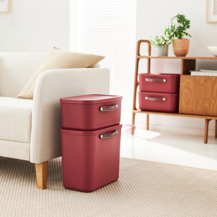 Image du produit Rotho Boîte de rangement Maloja 25 l, Iron rouge (25 l)