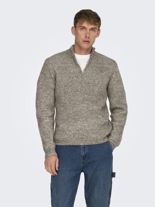 Produktbild Only & Sons Onstegan Reg 5 Wool Half Zip Knit Bf (L)