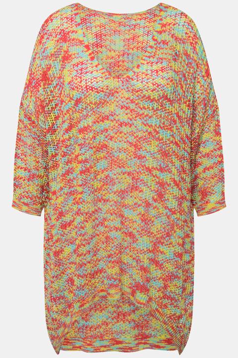 Produktbild Angel of Style Pullover, oversized, Lochstrick, V-Ausschnitt, 3/4-Ärmel (48)