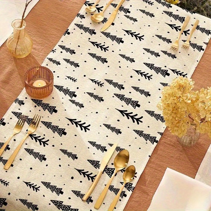Image du produit Alopini Chemin de table en polyester - fabriqué à la machine, polyvalent pour les repas généraux et les