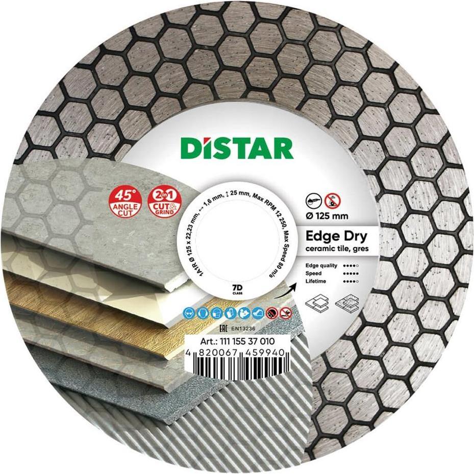 No Name, Abrasivi, DISTAR DIAMOND SEPARATING DISC TAGLIO BORDO A SECCO 125 x 1 6 x 25 x 22 23mm