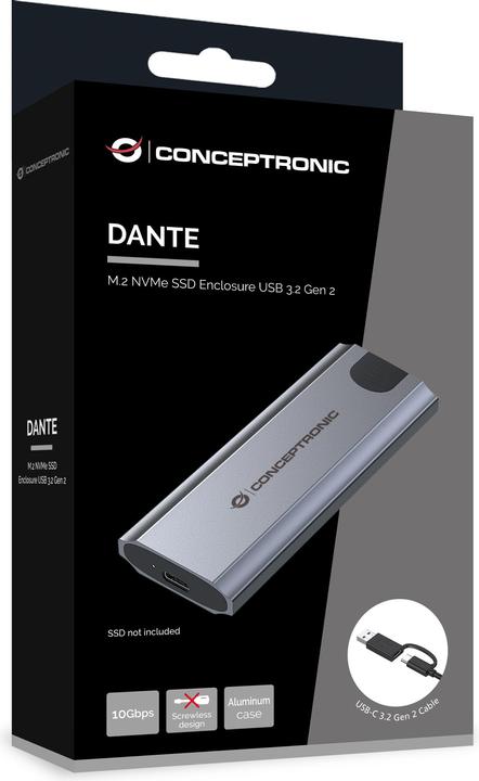 Actual product image Conceptronic SSD enclosure M-Key M.2 ->M/B+M-Key USB3.2 10Gb/s (M.2)