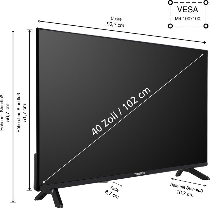 Actual product image Telefunken QLED TV 40 inch TV Full HD Android TV (HDR Smart TV, triple tuner) QF40AO750S (40", QLED, Full HD, 2024)