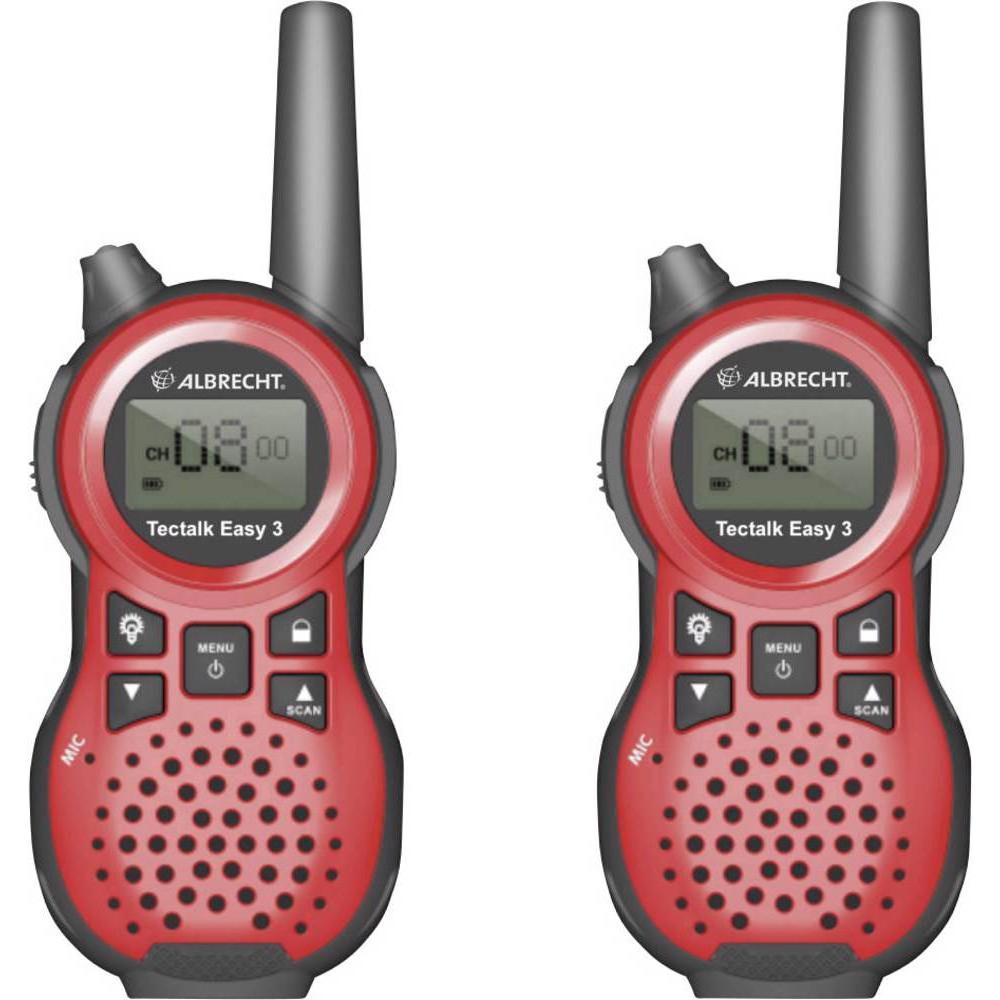 Albrecht Tectalk Easy 3 (5 km), Walkie-Talkie, Rot, Schwarz