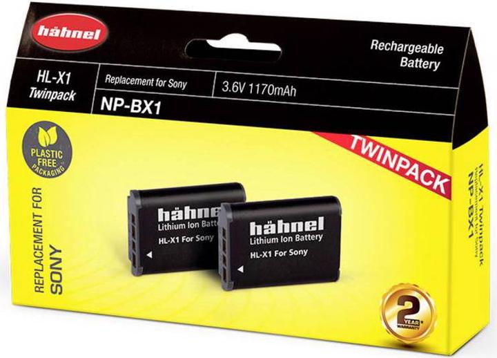 Actual product image Hähnel HL-X1, 2 camera battery replaces original battery NP-BX1 3.6 V 1170 mAh (Camera battery)