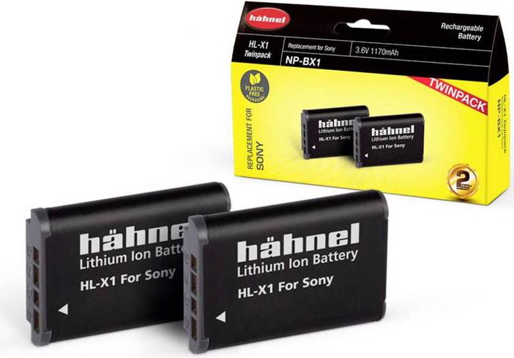 Actual product image Hähnel HL-X1, 2 camera battery replaces original battery NP-BX1 3.6 V 1170 mAh (Camera battery)