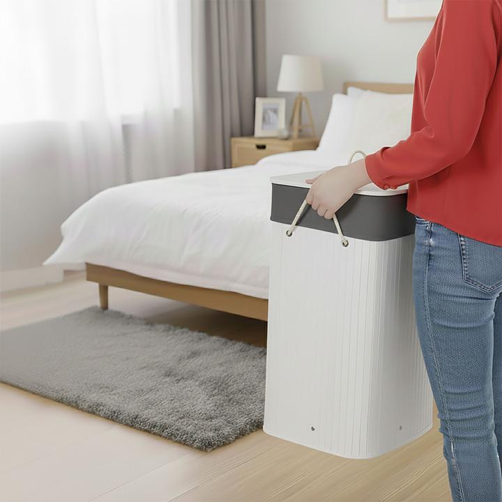 Actual product image Relaxdays Bamboo laundry bin (105 l)