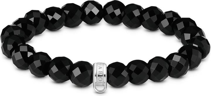 Immagine prodotto Thomas Sabo Charm Armband Obsidian Beads oval (17 cm, Argento 925)