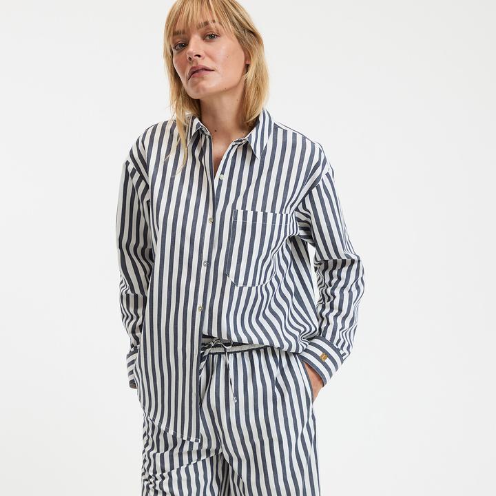 Produktbild La Redoute Collections Gestreifter Pyjama Carlita aus Popeline (XL)
