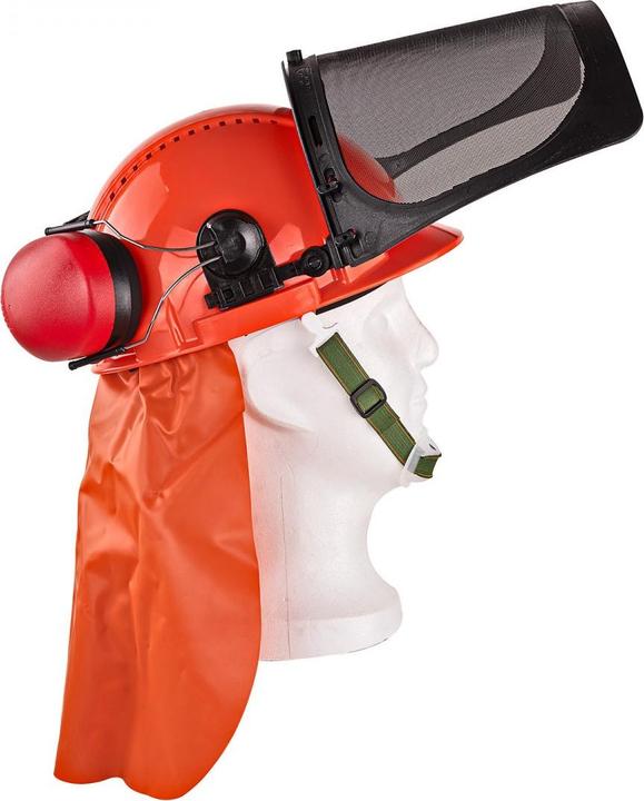 Produktbild Dema Forsthelm Sicherheitshelm Helm mit Gesichtsschutz Gehörschutz Nackenschutz (52 - 62 cm)