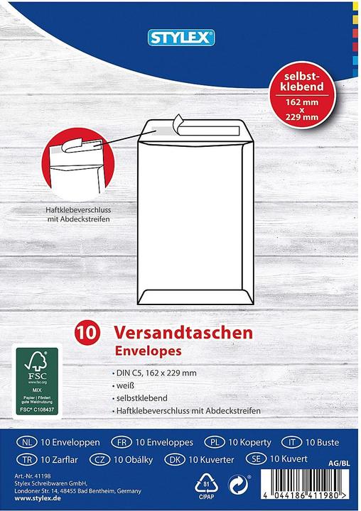 Stylex Envelope C5 10 white (10 x)