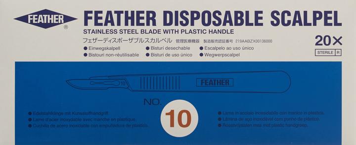 Image du produit Feather Scalpel 1x numéro 10, 20 pièces