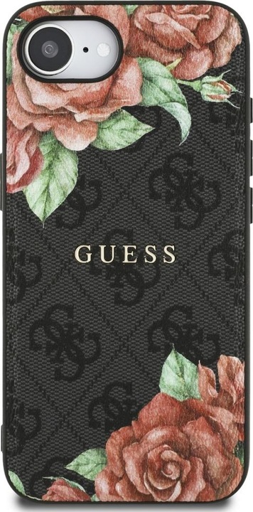Produktbild Guess Case 4G Flowers Print MagSafe for iPhone 16e black (Apple iPhone 16e)