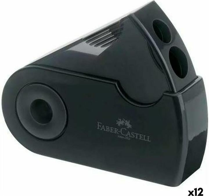 Actual product image Faber-Castell Faber Castell 182700 "Sleeve" Double Hole Sharpener Box - Black