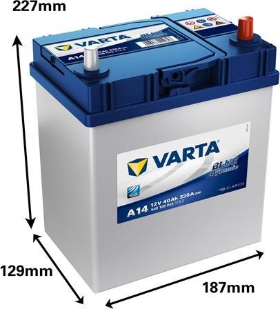 Varta Blue Dynamic A14 (12 V, 40 Ah, 330 A)