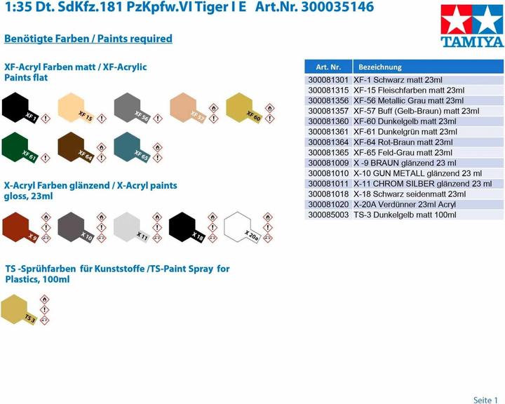 Produktbild Tamiya Tiger Panzer