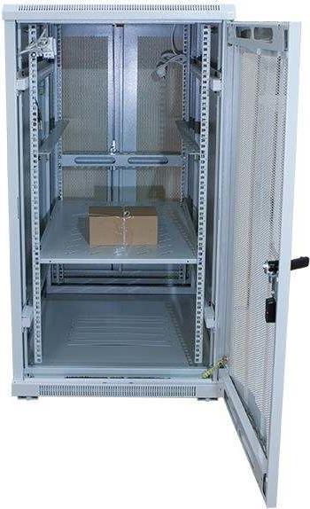 Produktbild Allnet 19 Schrank 12HE B600/T1000mm perforierte Blechtüren Lichtgrau SNB-Serie (12 HE, 19 Zoll Rack)