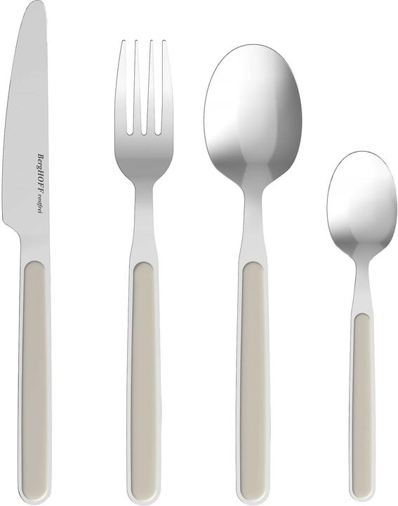 BergHoff Besteck-Set Leo Balance Moonbeam 24-teilig, Beige/Silber (24 Stk., Besteck Set)