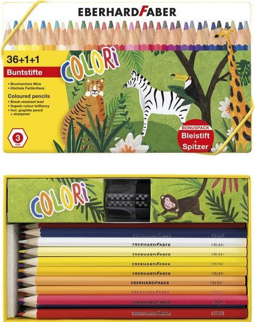 Produktbild EberhardFaber Farbstift Colori Buntstifte Kartonbox mit 36 Buntstiften, 3 mm, sortiert (36x)