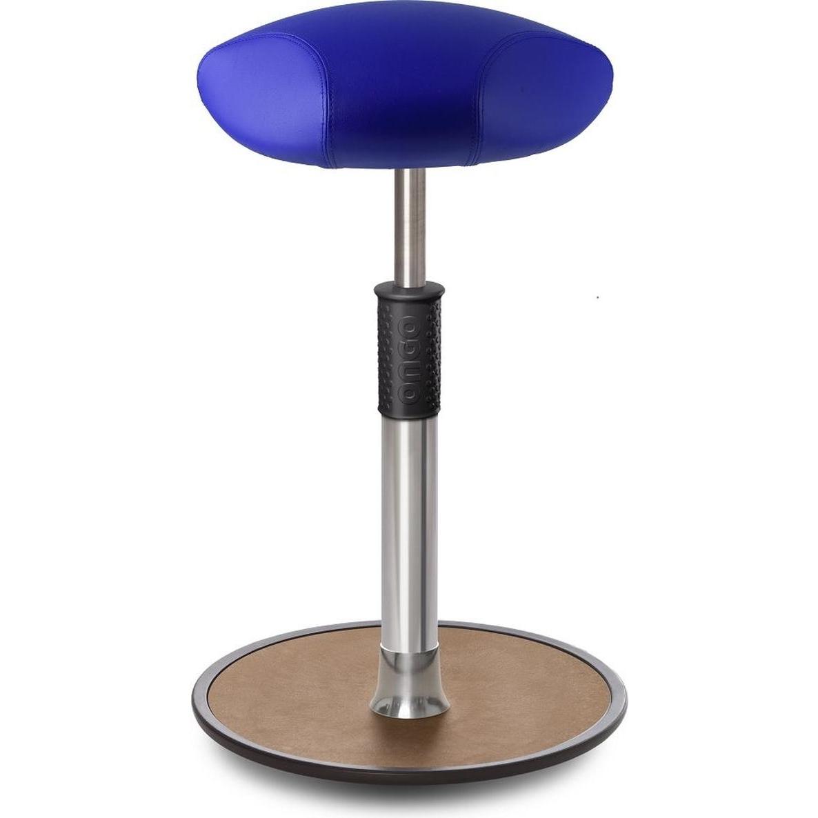 Ongo, Bürostuhl, Sitz- Stehhocker Free Tall Triangel skai Kunstleder Blau Chrom /Natur