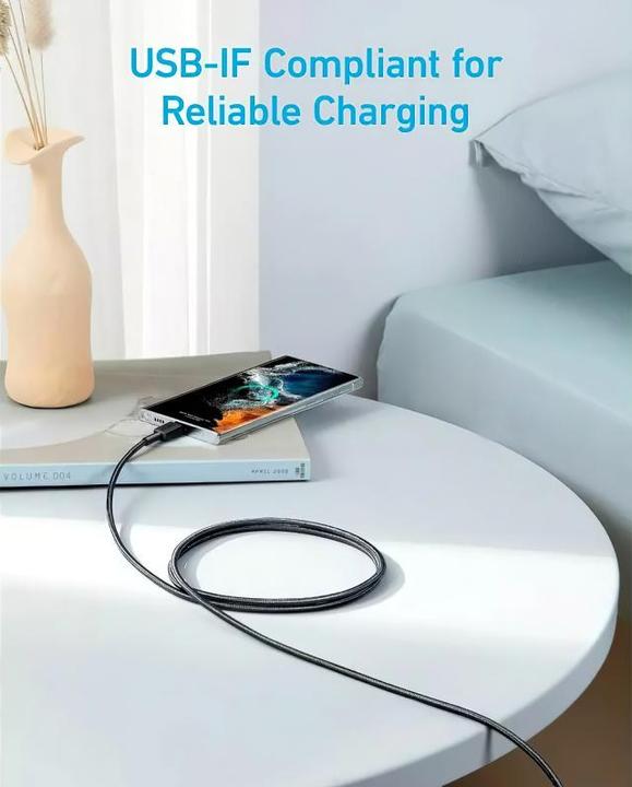 Actual product image Anker Cable 322 USB-C do USB-C 0.9m czarny (0.90 m, USB 3.2 Gen 2, 60 W)