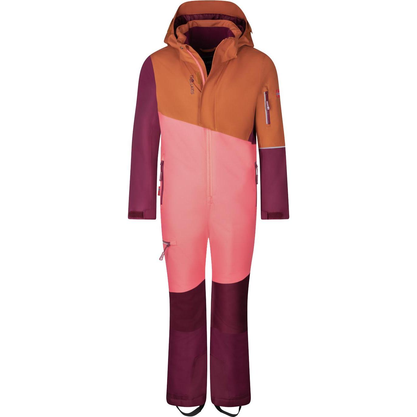 Trollkids, Unisex, Skijacke, Kid's Hallingdal Snowsuit (152), Braun, 152