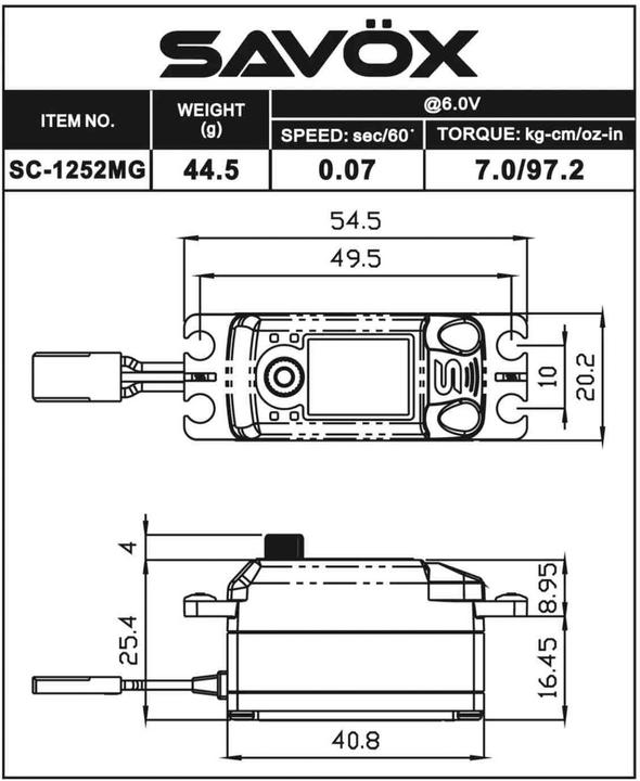 Produktbild Savöx Servo SC-1252MG Digital