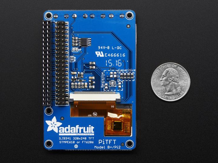 Actual product image Adafruit PiTFT Plus 320x240 2.8" TFT Touch Assembled (Display)