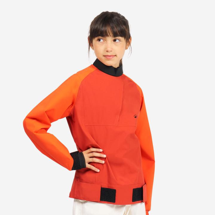 Actual product image Tribord Kids’ sailing and kayaking windproof spray top - Sailing 500 red (140)